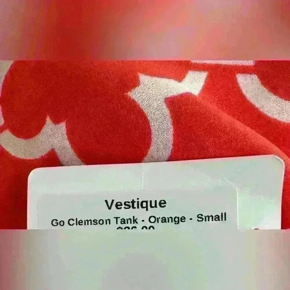 NWT- Vestique Go Clemson Tank - Size Small - Picture 3 of 3